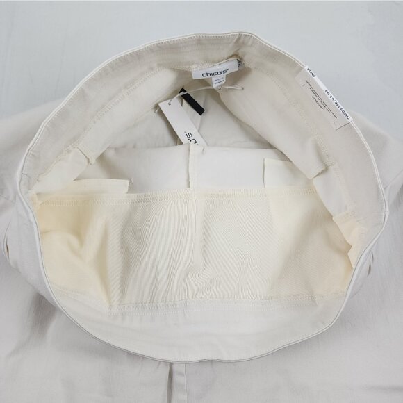 Chicos Pants Women 2.5=14R Sea Salt Brigette So Slimming Wide Leg Crop NWT - Picture 5 of 13